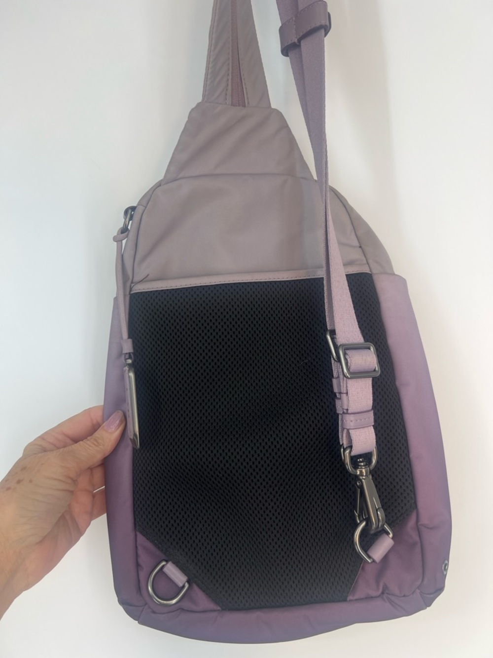 Tumi Ombre Lavender to Plum Sling Bag - Picture 11 of 13